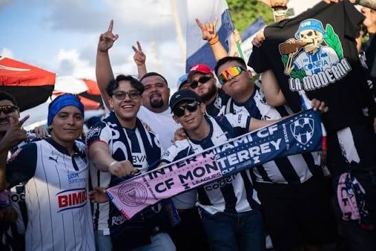 Sports fans traveling together